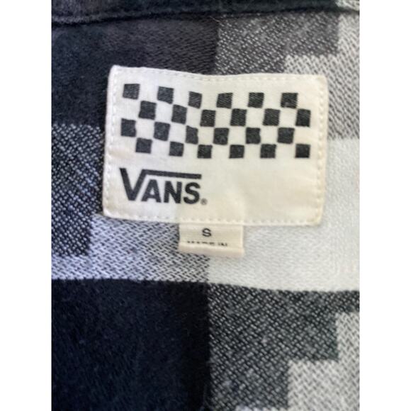 Vans Womens Aztec Black White Flannel Long Sleeved Button-up‎ Shirt Dress Sz S - Picture 7 of 9